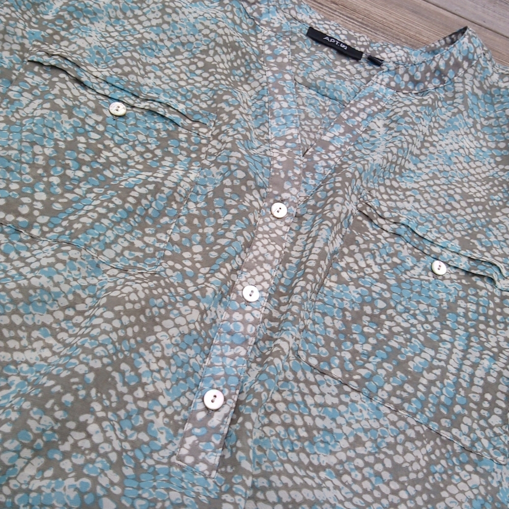 Patterned Lightweight Sheer Blouse Top - image 7